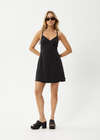 Afends Womens Grace Cupro Strappy Mini Dress - Black