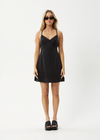 Afends Womens Grace Cupro Strappy Mini Dress - Black