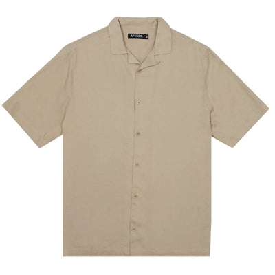 Afends Daily Hemp Cuban Short Sleeve Shirt - Taupe