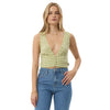 Afends Womens Darcy Check Button Top - Lemongrass Check