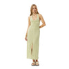 Afends Womens Darcy Check Maxi Dress - Lemongrass Check