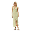 Afends Womens Darcy Check Maxi Dress - Lemongrass Check