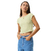 Afends Womens Darcy Check Top - Lemongrass Check