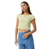 Afends Womens Darcy Check Top - Lemongrass Check