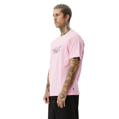 Afends Deep State Heavy Weight Retro Fit T-Shirt - Vintage Pink