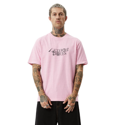 Afends Deep State Heavy Weight Retro Fit T-Shirt - Vintage Pink