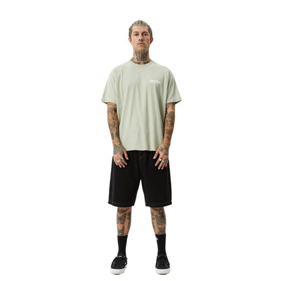 Afends Destroyer Boxy Fit T-Shirt - Eucalyptus