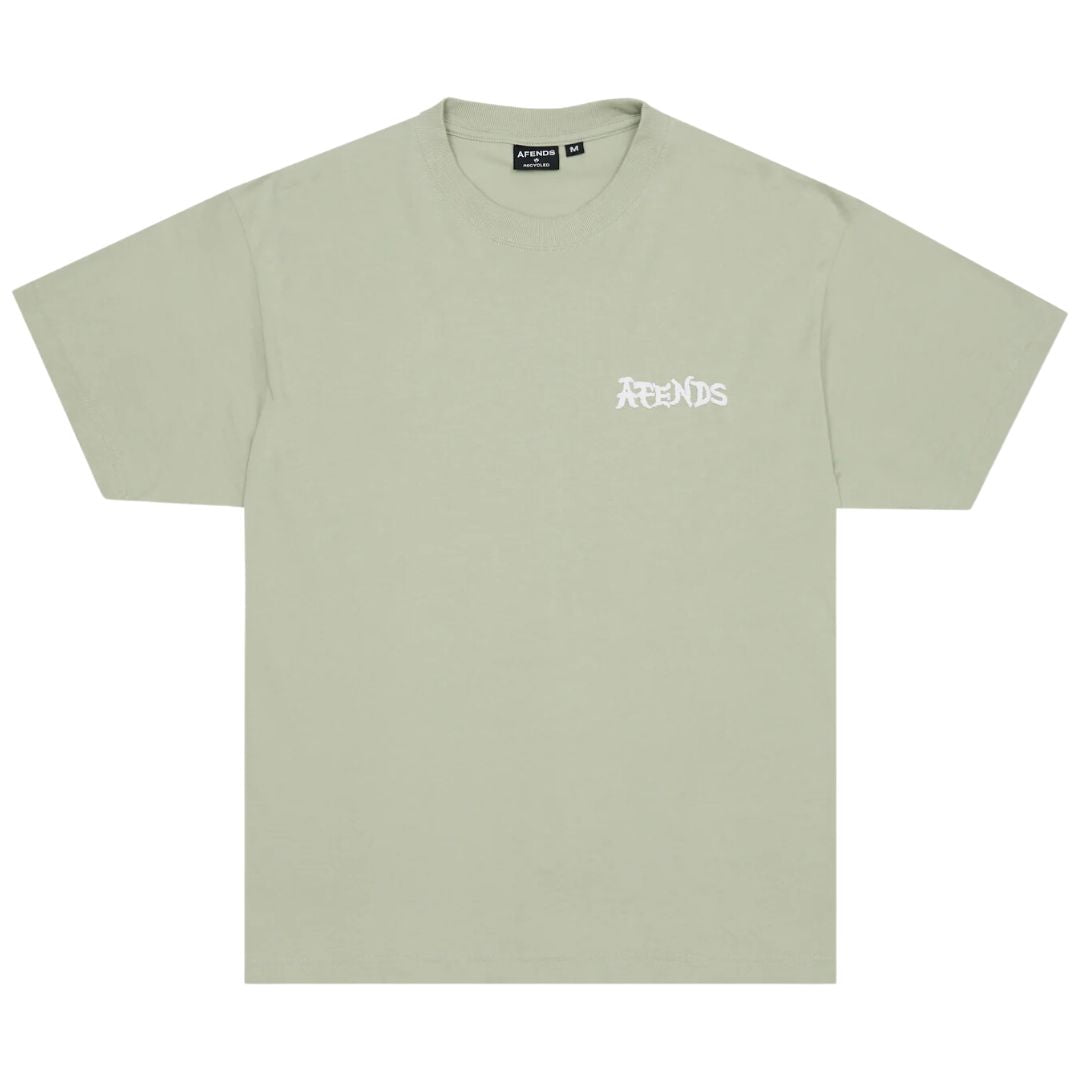 Afends Destroyer Boxy Fit T-Shirt - Eucalyptus