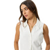 Afends Womens Eliza Hemp Ribbed Sleeveless Shirt - White