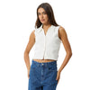 Afends Womens Eliza Hemp Ribbed Sleeveless Shirt - White