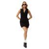 Afends Womens Eliza Rib Mini Dress - Black