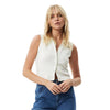 Afends Womens Eliza Hemp Ribbed Sleeveless Shirt - White