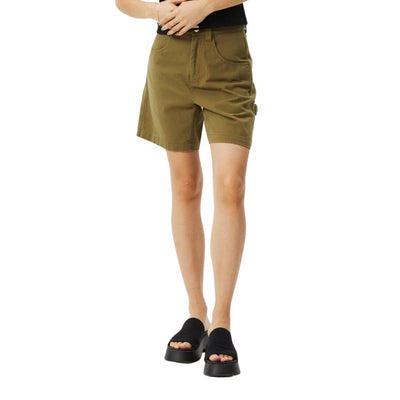 Afends Womens Emilie Organic Carpernter Shorts - Military