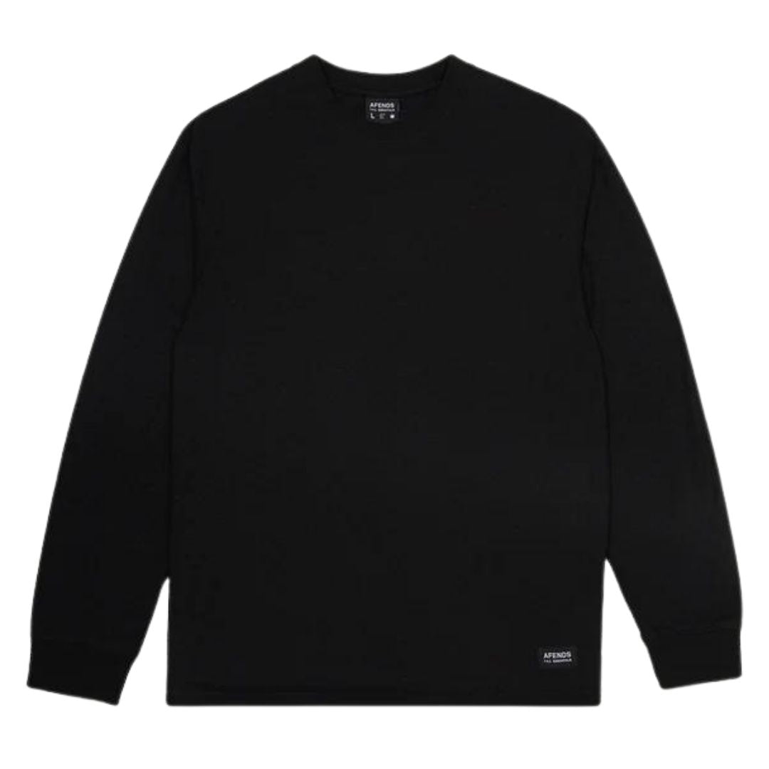 Afends Essential Hemp Long Sleeve T-Shirt - Black