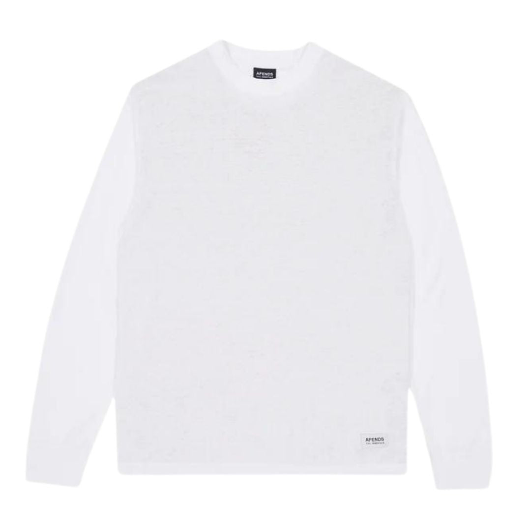 Afends Essential Hemp Long Sleeve T-Shirt - White