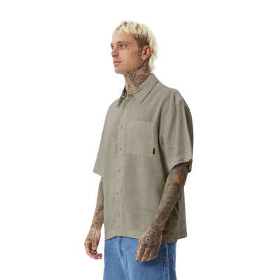 Afends Everyday Hemp Short Sleeve Shirt - Olive