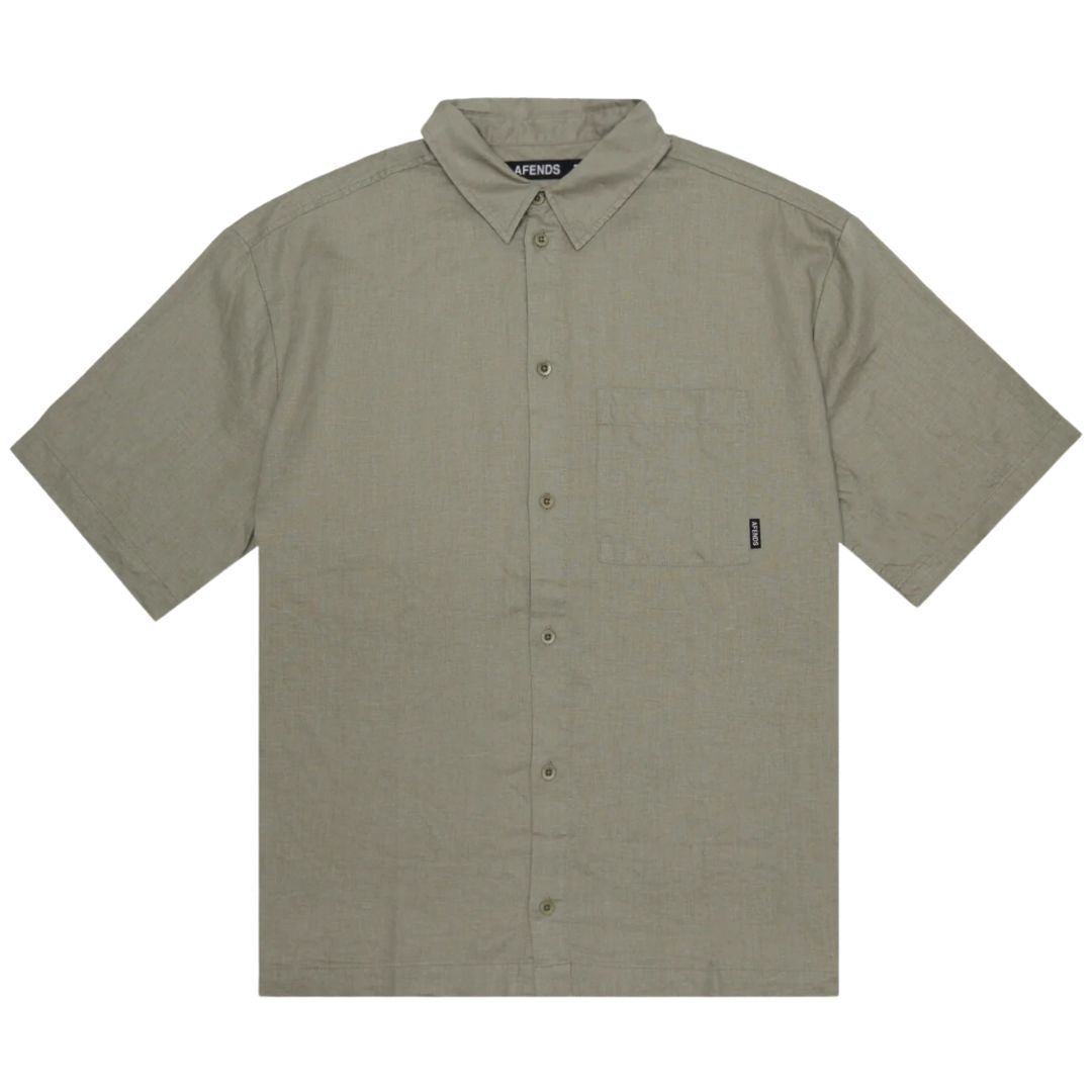 Afends Everyday Hemp Short Sleeve Shirt - Olive