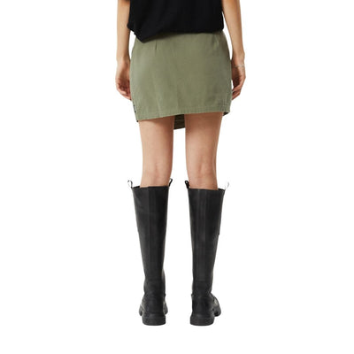 Afends Womens Fraser Recycled Utility Mini Skirt - Olive