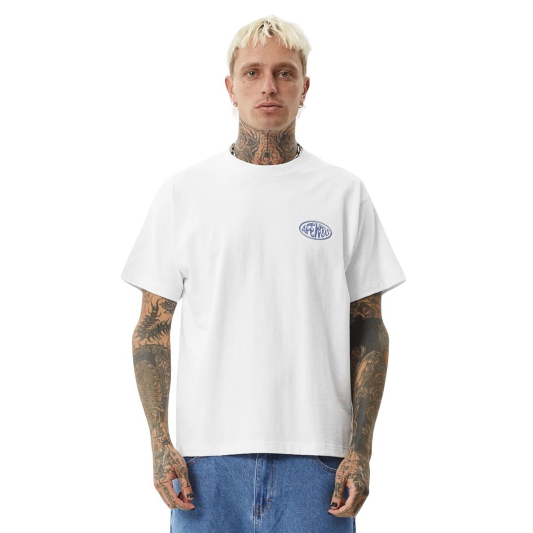 Afends Frogga Heavy Boxy Fit T-Shirt - White