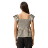 Afends Womens Gambet Check Top - Black Shell