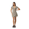 Afends Womens Gambet Check Tea Dress - Black Shell