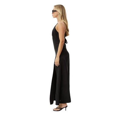 Afends Womens Grace Cupro Recycled Maxi Dress - Black