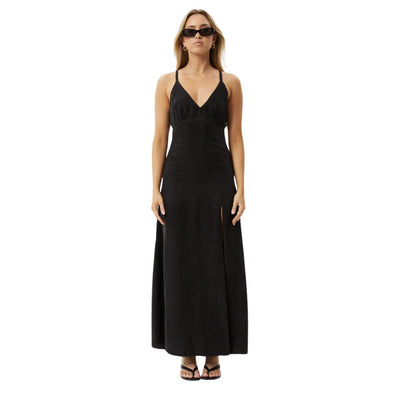 Afends Womens Grace Cupro Recycled Maxi Dress - Black