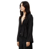 Afends Womens Grace Cupro Tie Blouse - Black