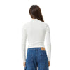 Afends Womens Iconic Hemp Rib Long Sleeve Top - Off White