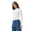 Afends Womens Iconic Hemp Rib Long Sleeve Top - Off White