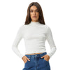 Afends Womens Iconic Hemp Rib Long Sleeve Top - Off White