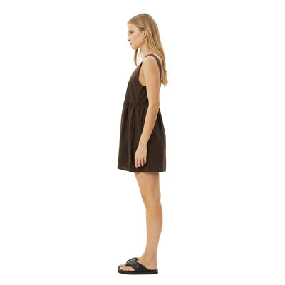 Afends Womens Jesse Hemp Mini Dress - Coffee