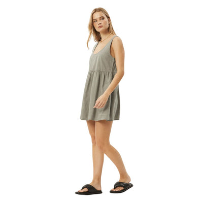 Afends Womens Jesse Hemp Mini Dress - Olive