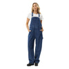 Afends Womens Louis Hemp Denim Oversized Overalls - Authentic Blue