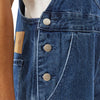 Afends Womens Louis Hemp Denim Oversized Overalls - Authentic Blue