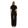 Afends Womens Miami Organic Denim Flared Leg Jumpsuit - Washed Black