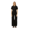 Afends Womens Miami Organic Denim Flared Leg Jumpsuit - Washed Black