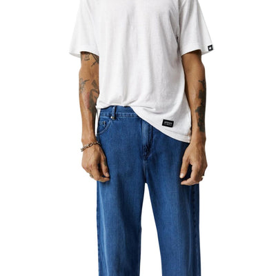 Afends Mens Pablo Hemp Denim Baggy Fit Jean - Original Rinse