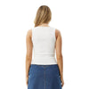 Afends Womens Peony Hemp Ribbed High Neck Tank -  White