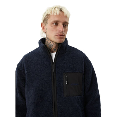 Afends Polarize Fleece Zip Up Jacket - Navy