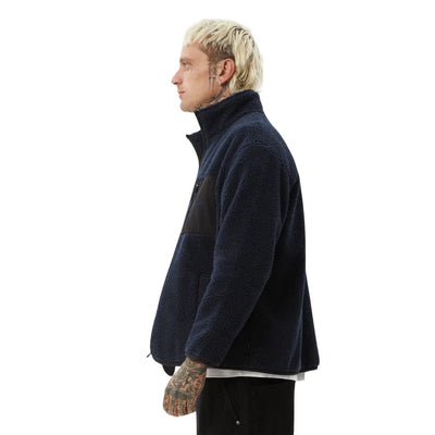 Afends Polarize Fleece Zip Up Jacket - Navy