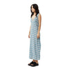 Afends Womens Position Seersucker Check Maxi Dress - Lake Check