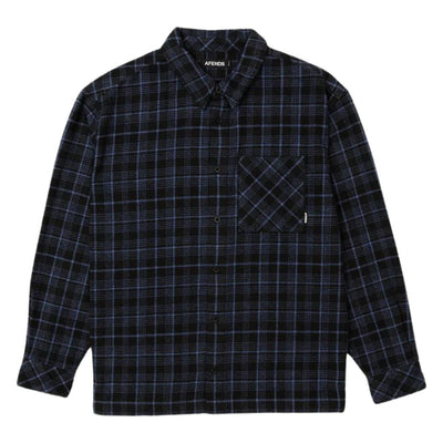 Afends Question Check Long Sleeve Shirt - Dusk Check