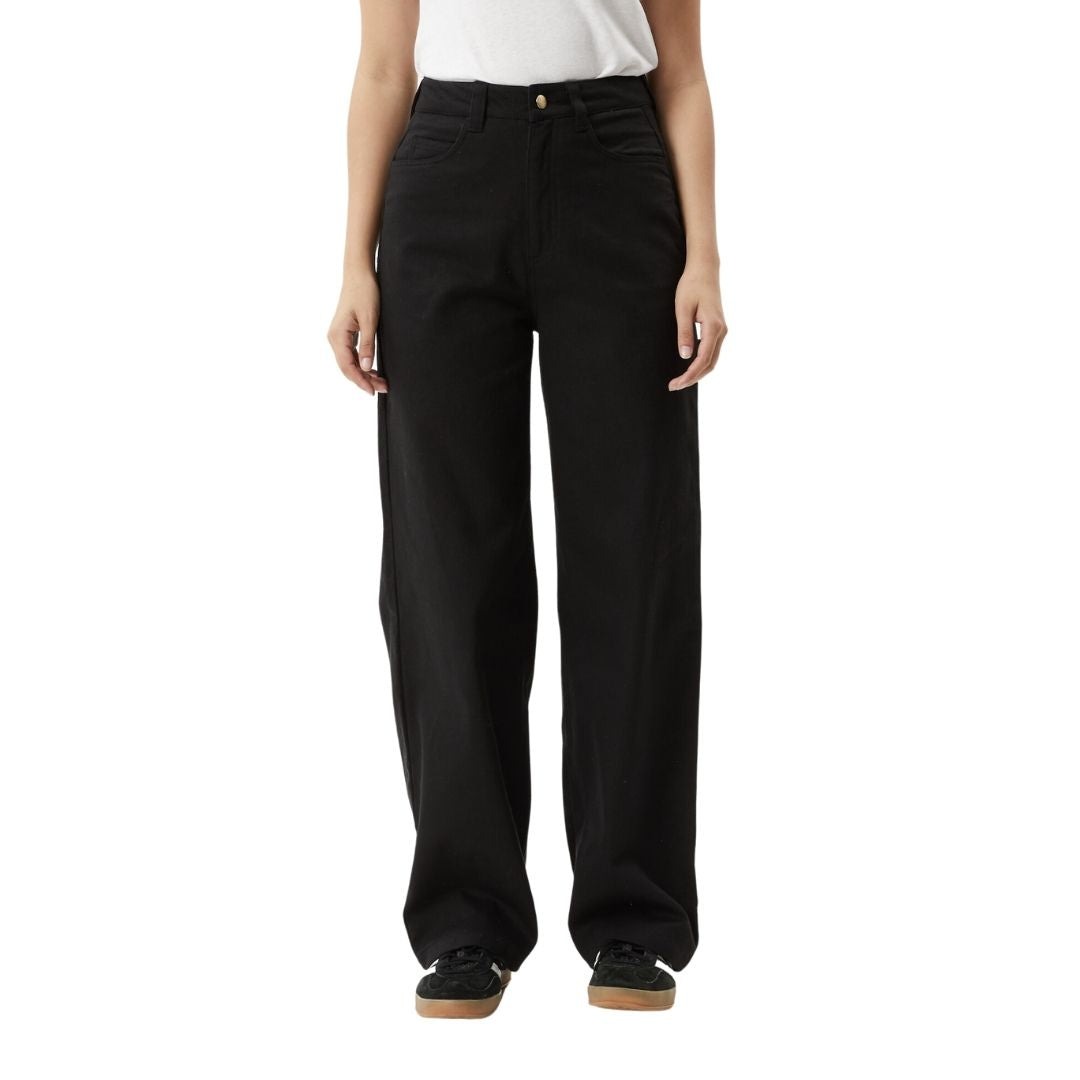 Afends Womens Roads Recycled Carpenter Pants - Black