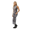 Afends Womens Silver Lining Recycled Sheer Maxi Dress - Chrome