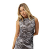 Afends Womens Silver Lining Recycled Sheer Maxi Dress - Chrome