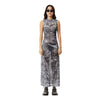 Afends Womens Silver Lining Recycled Sheer Maxi Dress - Chrome