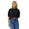 Afends Womens Slay Cropped Hemp Oversized T-Shirt - Black