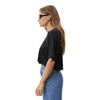 Afends Womens Slay Cropped Hemp Oversized T-Shirt - Black