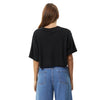 Afends Womens Slay Cropped Hemp Oversized T-Shirt - Black